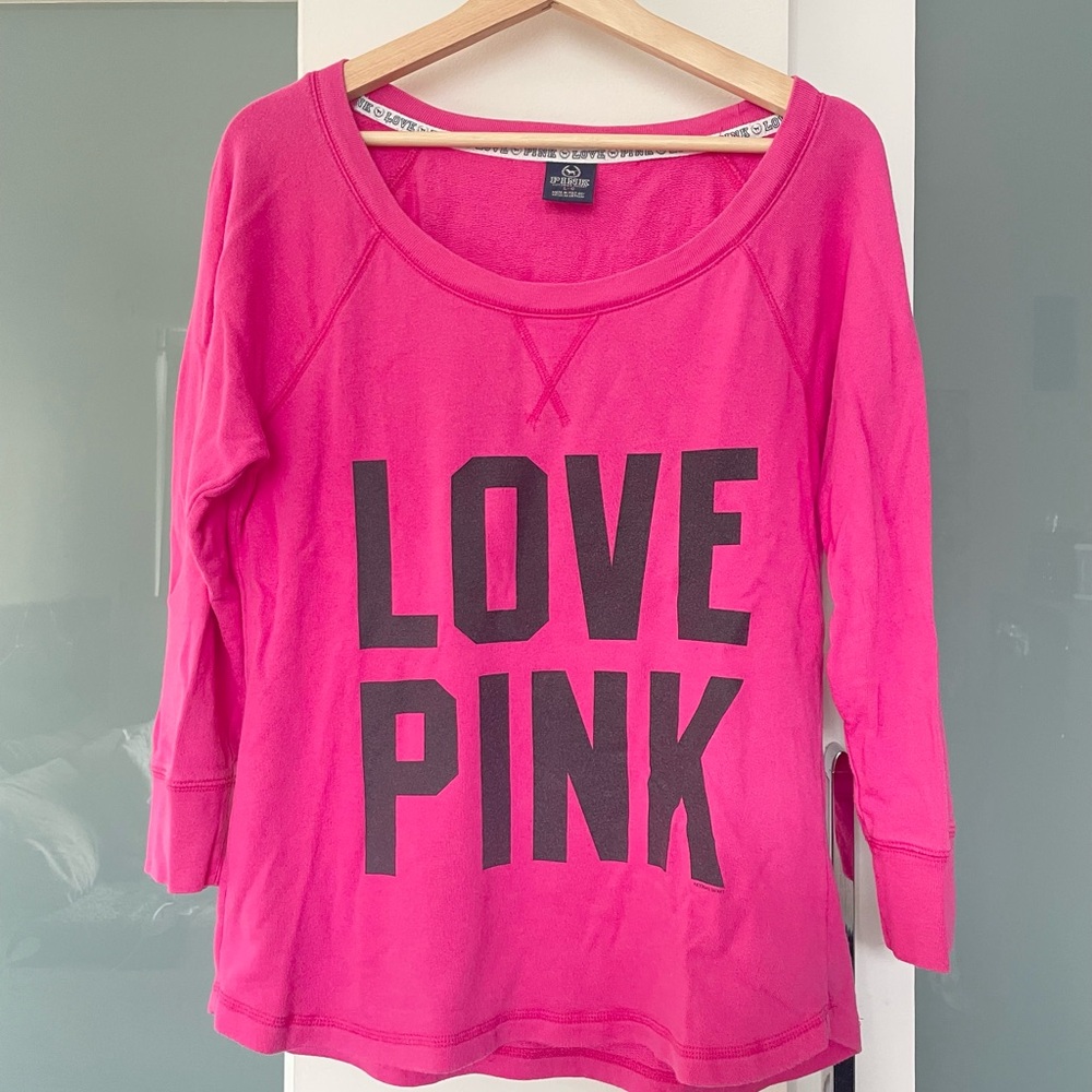 Victoria’s Secret Y2K Love Pink Crewneck Tee - Pink